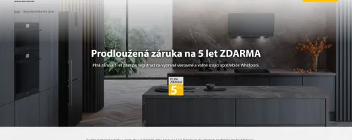 Whirlpool: Prodloužená záruka na 5 let ZDARMA
