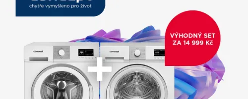 Concept: Akční cena setu pračky a sušičky prádla