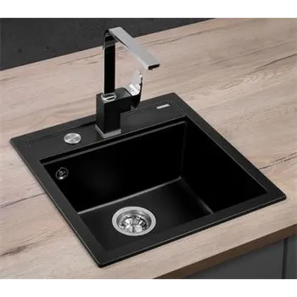 CONCEPT Granitový dřez bez odkapu DG00C50bc Cubis ČERNÝ