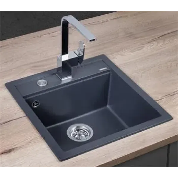 CONCEPT Granitový dřez bez odkapu DG00C50dg Cubis TMAVĚ ŠEDÝ