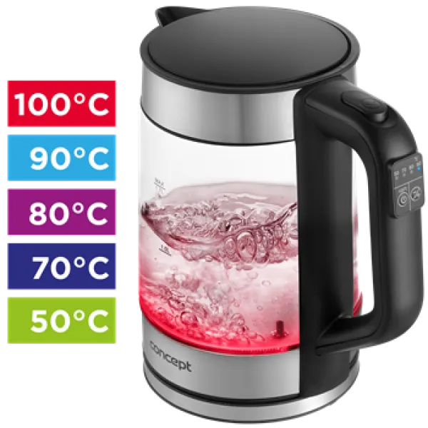 CONCEPT Rychlovarná konvice s regulací teploty 1,7 l RK4067