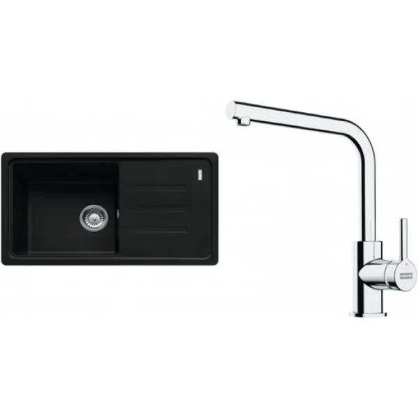 Franke Set G268MČ (dřez BSG 611-78/39 Matná černá + baterie FS 3230.031 LINA SMART Chrom)