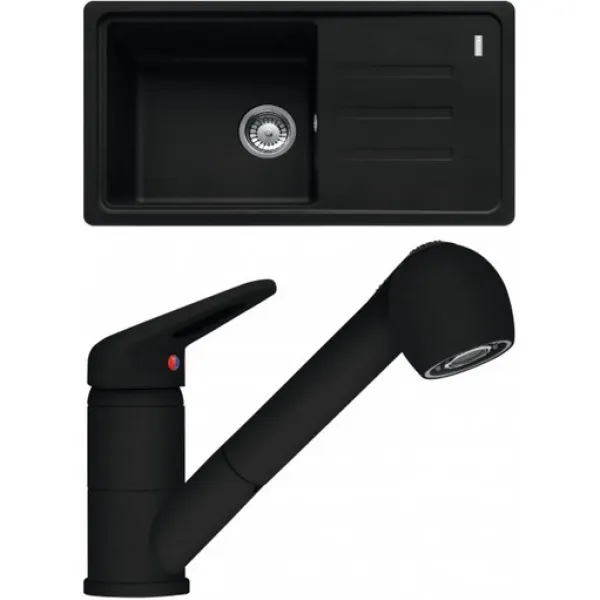 Franke Set G122MČ (dřez BSG 611-78/39 Matná černá + baterie FC 9547.901 Matná černá)