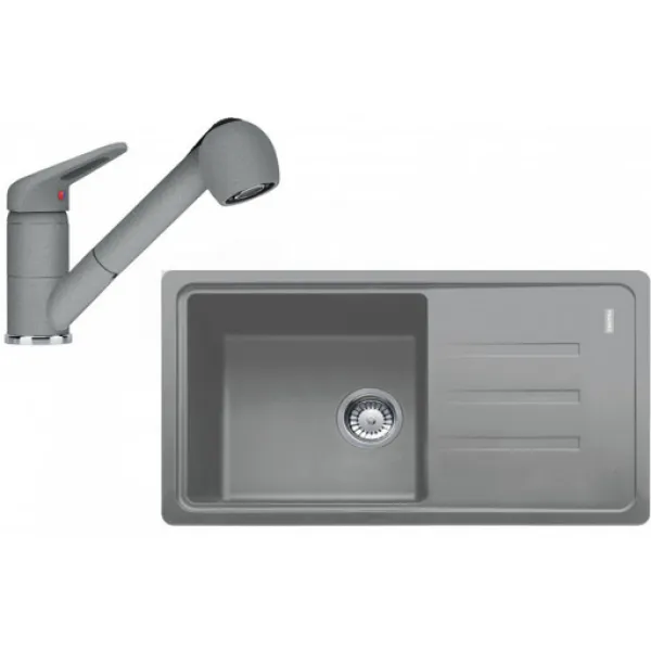 Franke Set G122 (dřez BSG 611-78/39 Šedý kámen + baterie FC 9547.084 Šedý kámen)