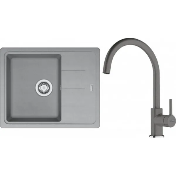 Franke SETG278ŠK (dřez BFG 611-62 Šedý kámen + baterie FC 6018.084 LINA Šedý kámen)