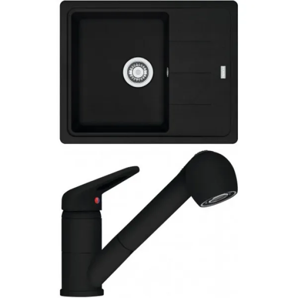 Franke SETG55MČ (dřez BFG 611-62 Matná černá + baterie FC 9547.901 Matná černá)
