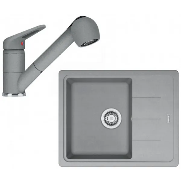 Franke SETG55ŠK (dřez BFG 611-62 Šedý kámen + baterie FC 9547.084 Šedý kámen)