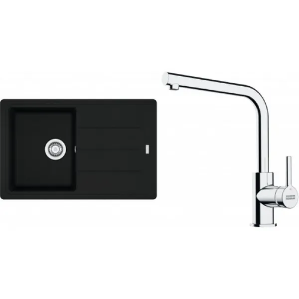 Franke Set G263MČ (dřez BFG 611-78 Matná černá + baterie FS 3230.031 LINA SMART Chrom)