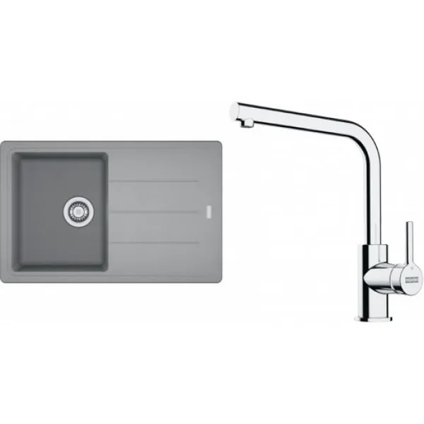 Franke Set G263ŠK (dřez BFG 611-78 Šedý kámen + baterie FS 3230.031 LINA SMART Chrom)