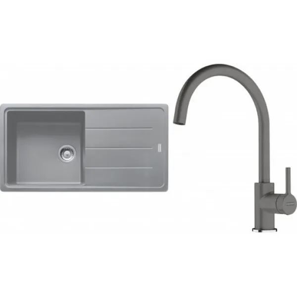 Franke SETG280ŠK (dřez BFG 611 Šedý kámen + baterie FC 6018.084 LINA Šedý kámen)