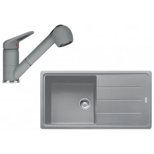 Franke SETG138ŠK (dřez BFG 611 Šedý kámen + baterie FC 9547.084 Šedý kámen)