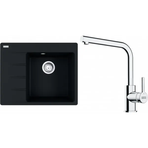 Franke Set G248O (dřez CNG 611-62 TL/7 Onyx, pravý + baterie FS 3230.031 LINA SMART Chrom)
