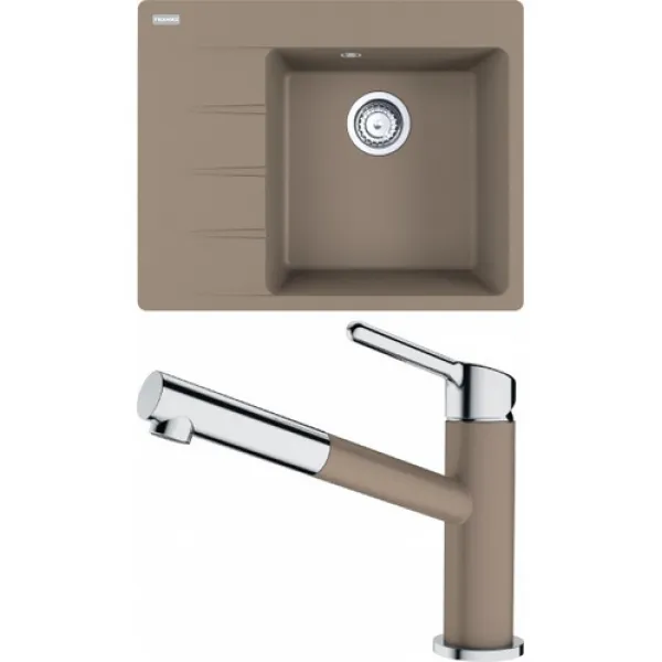 Franke SETG223KA (dřez CNG 611-62 TL/7 Kašmír + baterie FC 3055.424 ORBIT Chrom/Kašmír)