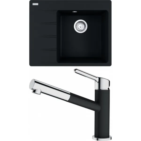 Franke SETG223O (dřez CNG 611-62 TL/7 Onyx + baterie FC 3055.071 ORBIT Chrom/Onyx)