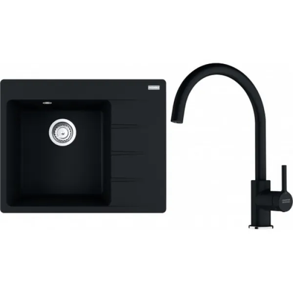 Franke SETG270O (dřez CNG 611-62 TL/2 Onyx, levý + baterie FC 6018.071 LINA Onyx)