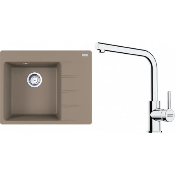 Franke Set G249KA (dřez CNG 611-62 TL/2 Kašmír, levý + baterie FS 3230.031 LINA SMART Chrom)