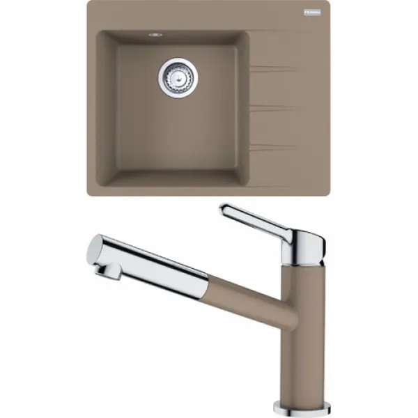 Franke SETG215KA (dřez CNG 611-62 TL/2 Kašmír + baterie FC 3055.424 ORBIT Chrom/Kašmír)