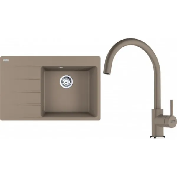 Franke SETG271KA (dřez CNG 611-78 TL/7 Kašmír, pravý + baterie FC 6018.424 LINA Kašmír)