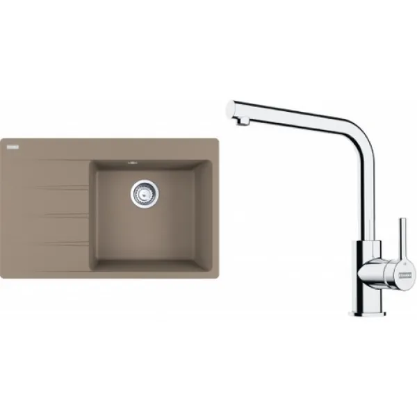 Franke SETG250KA (dřez CNG 611-78 TL/7 Kašmír, pravý + baterie FS 3230.031 LINA SMART Chrom)
