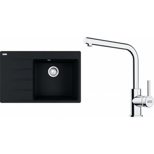Franke SETG250O (dřez CNG 611-78 TL/7 Onyx, pravý + baterie FS 3230.031 LINA SMART Chrom)