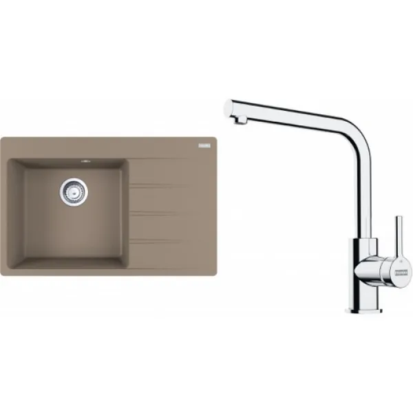 Franke SETG251KA (dřez CNG 611-78 TL/2 Kašmír, levý + baterie FS 3230.031 LINA SMART Chrom)