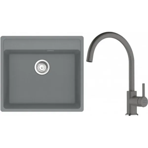 Franke Set G274ŠK (dřez MRG 610-52 RTL Šedý kámen + baterie FC 6018.084 LINA Šedý kámen)