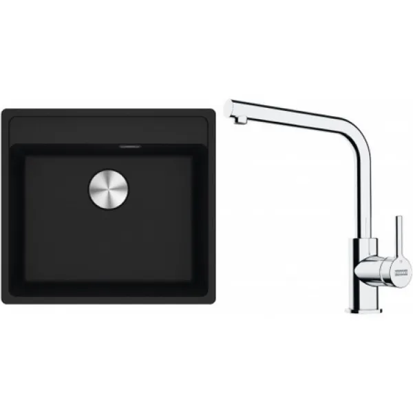 Franke Set G255O (dřez MRG 610-52 RTL Onyx + baterie FS 3230.031 LINA SMART Chrom)