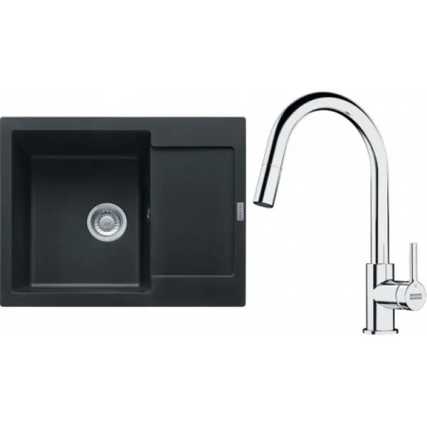 Franke Set G256O (dřez MRG 611-62 Onyx + baterie FS 3229.031 LINA NEW Chrom)