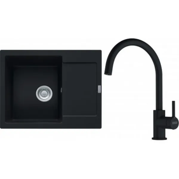 Franke SETG275MČ (dřez MRG 611-62 Matná černá + baterie FC 6018.901 LINA Matná černá)