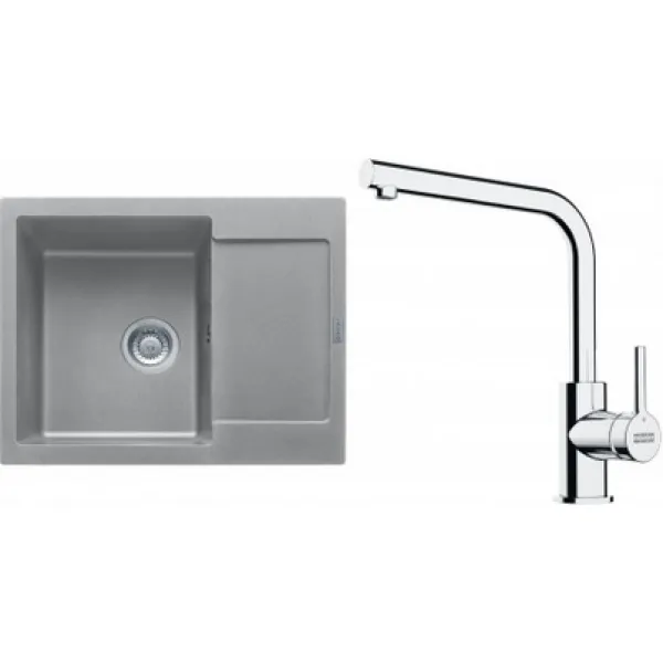 Franke Set G257ŠK (dřez MRG 611-62 Šedý kámen + baterie FS 3230.031 LINA SMART Chrom)