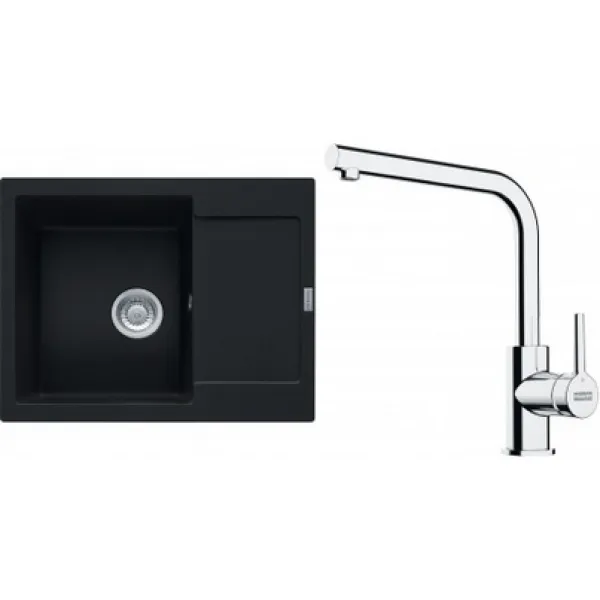 Franke Set G257MČ (dřez MRG 611-62 Matná černá + baterie FS 3230.031 LINA SMART Chrom)