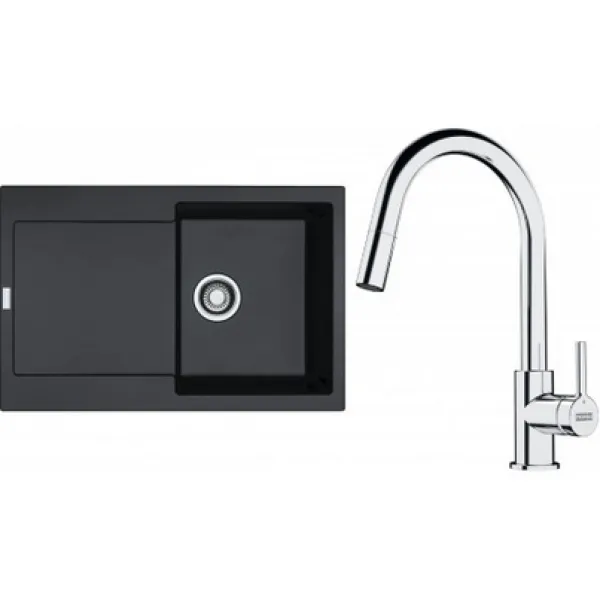 Franke Set G258O (dřez MRG 611 Onyx + baterie FS 3229.031 LINA NEW Chrom)