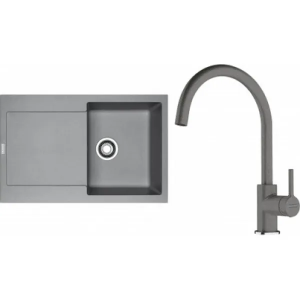 Franke SETG276ŠK (dřez MRG 611 Šedý kámen + baterie FC 6018.084 LINA Šedý kámen)