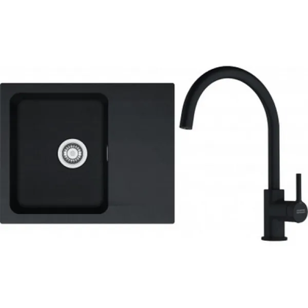 Franke Set T118Č (dřez OID 611-62 Černá + baterie FC 6018.901 LINA Matná černá)
