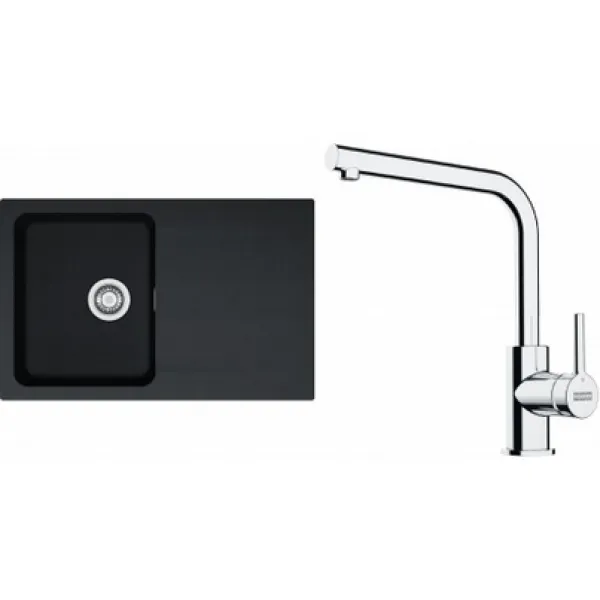 Franke Set T111Č (dřez OID 611-78 Černá + baterie FS 3230.031 LINA SMART Chrom)