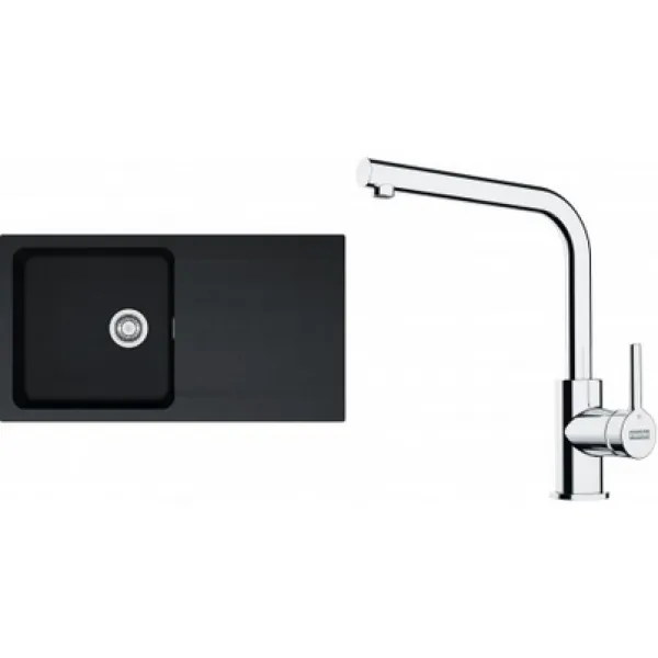 Franke Set T112Č (dřez OID 611 Černá + baterie FS 3230.031 LINA SMART Chrom)
