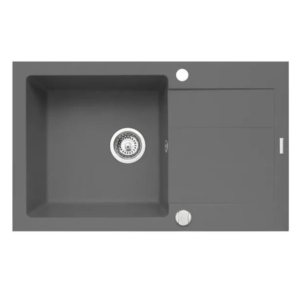 SPARTA PLUS LUX (78X48) 1B 1D INDUSTRIAL GREY včetne dřevené krájecí desky a lankového ovládání