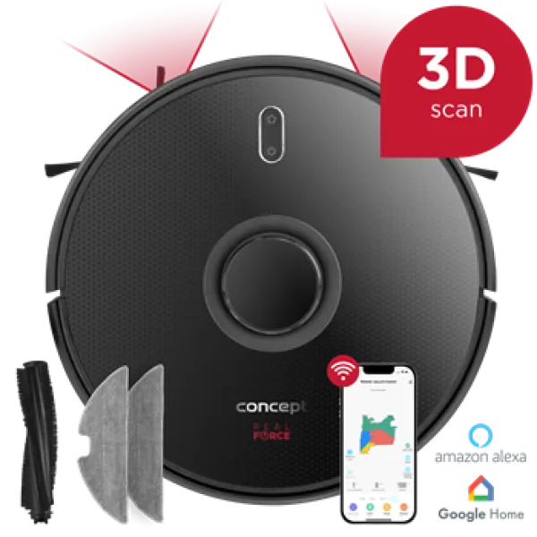 CONCEPT Robotický vysavač s mopem 2v1 REAL FORCE Laser 3D VR3400