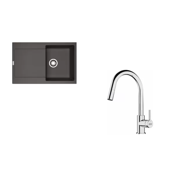 Franke SETG258ŠB (MRG 611 šedá břidlice+FS 3229.031)