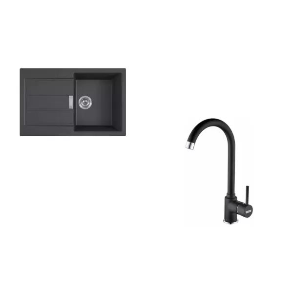Franke SETT84Č (S2D 611-78 černá+FP 9000.071 POLA)