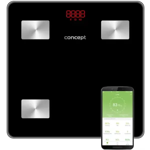 CONCEPT Osobní váha diagnostická 180 kg PERFECT HEALTH, černá VO4001
