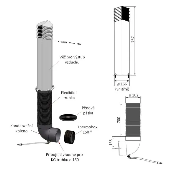 Faber COMPAIR Tower - nadzemní výstup vzduchu